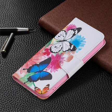 Colored Drawing Pattern Horizontal Flip Leather Case with Holder & Card Slots & Wallet For iPhone 13 Pro(Two Butterflies)-garmade.com