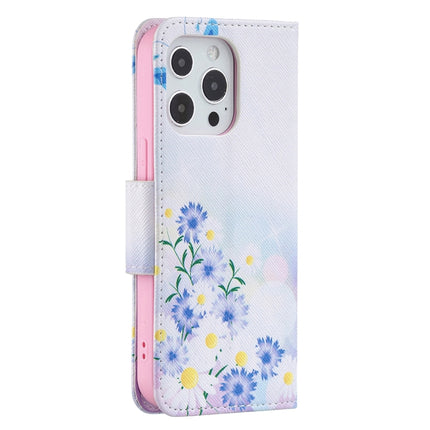 Colored Drawing Pattern Horizontal Flip Leather Case with Holder & Card Slots & Wallet For iPhone 13 Pro(Butterfly Love)-garmade.com