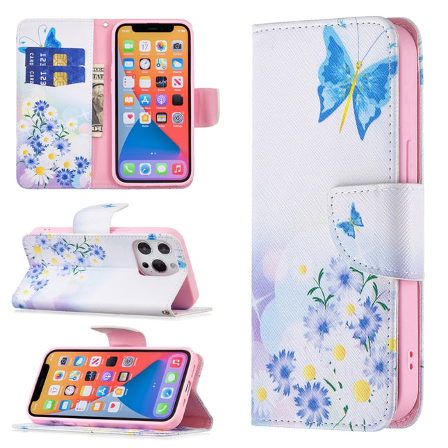 Colored Drawing Pattern Horizontal Flip Leather Case with Holder & Card Slots & Wallet For iPhone 13 Pro Max(Butterfly Love)-garmade.com