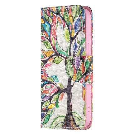 Colored Drawing Pattern Horizontal Flip Leather Case with Holder & Card Slots & Wallet For iPhone 13 Pro Max(Tree of Life)-garmade.com