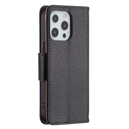 Litchi Texture Pure Color Horizontal Flip Leather Case with Holder & Card Slots & Wallet & Lanyard For iPhone 13 mini(Black)-garmade.com