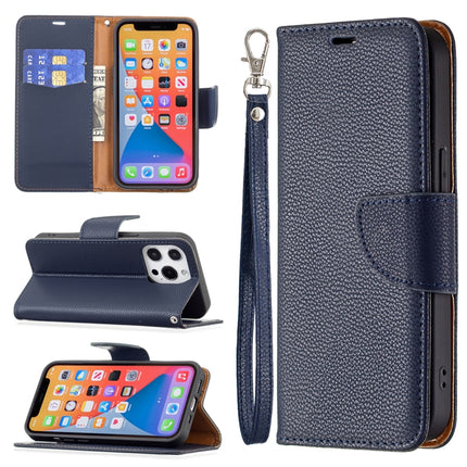 Litchi Texture Pure Color Horizontal Flip Leather Case with Holder & Card Slots & Wallet & Lanyard For iPhone 13 mini(Blue)-garmade.com