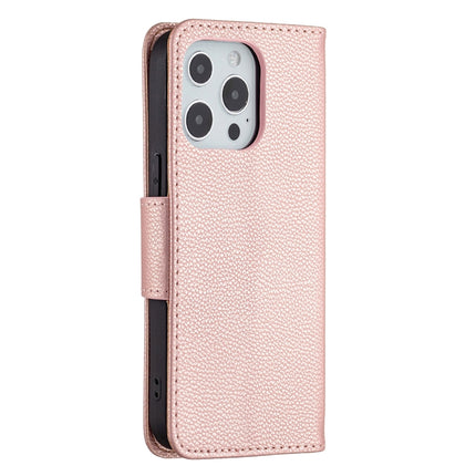 Litchi Texture Pure Color Horizontal Flip Leather Case with Holder & Card Slots & Wallet & Lanyard For iPhone 13 mini(Rose Gold)-garmade.com