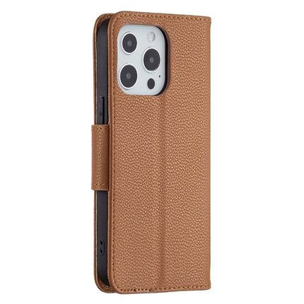 Litchi Texture Pure Color Horizontal Flip Leather Case with Holder & Card Slots & Wallet & Lanyard For iPhone 13 mini(Brown)-garmade.com