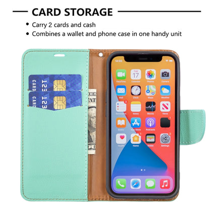 Litchi Texture Pure Color Horizontal Flip Leather Case with Holder & Card Slots & Wallet & Lanyard For iPhone 13 mini(Green)-garmade.com