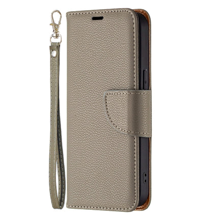 Litchi Texture Pure Color Horizontal Flip Leather Case with Holder & Card Slots & Wallet & Lanyard For iPhone 13 mini(Grey)-garmade.com