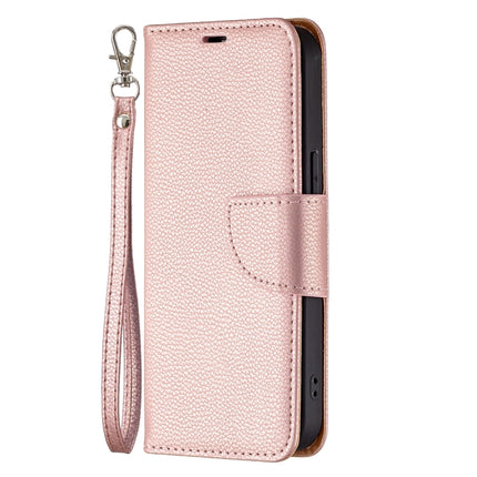 Litchi Texture Pure Color Horizontal Flip Leather Case with Holder & Card Slots & Wallet & Lanyard For iPhone 13(Rose Gold)-garmade.com