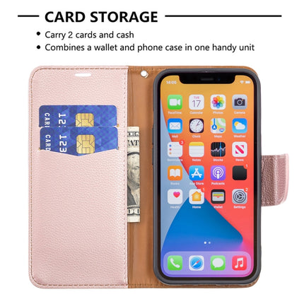 Litchi Texture Pure Color Horizontal Flip Leather Case with Holder & Card Slots & Wallet & Lanyard For iPhone 13(Rose Gold)-garmade.com