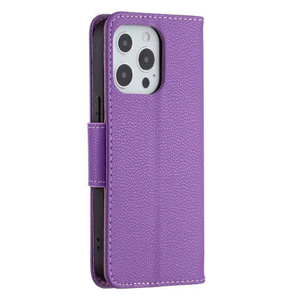 Litchi Texture Pure Color Horizontal Flip Leather Case with Holder & Card Slots & Wallet & Lanyard For iPhone 13(Purplez)-garmade.com