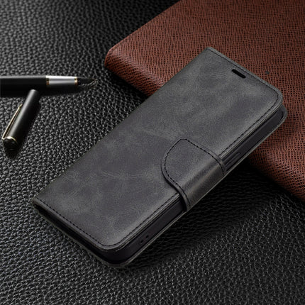 For iPhone 13 Retro Lambskin Texture Pure Color Horizontal Flip PU Leather Case, with Holder & Card Slots & Wallet & Lanyard(Black)-garmade.com