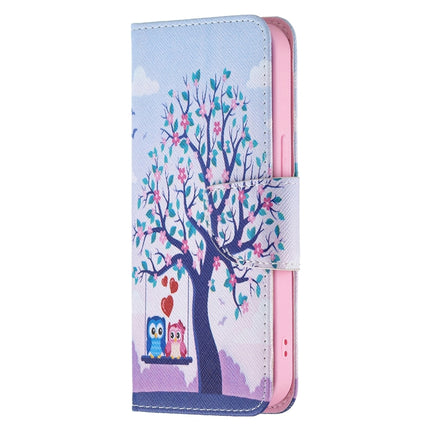 Colored Drawing Pattern Horizontal Flip Leather Case with Holder & Card Slots & Wallet For iPhone 13 mini(Two Owls)-garmade.com