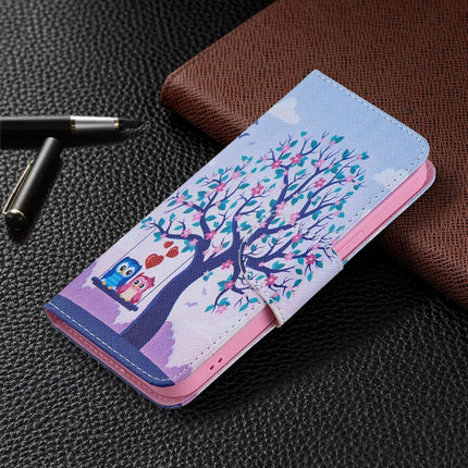Colored Drawing Pattern Horizontal Flip Leather Case with Holder & Card Slots & Wallet For iPhone 13 mini(Two Owls)-garmade.com