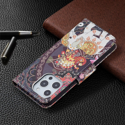 Colored Drawing Pattern Horizontal Flip Leather Case with Holder & Card Slots & Wallet For iPhone 13 mini(Flowers and Elephant)-garmade.com