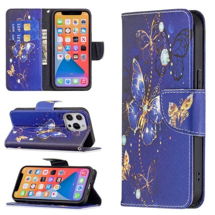 Colored Drawing Pattern Horizontal Flip Leather Case with Holder & Card Slots & Wallet For iPhone 13 mini(Purple Butterfly)-garmade.com