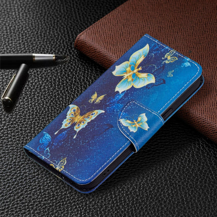 Colored Drawing Pattern Horizontal Flip Leather Case with Holder & Card Slots & Wallet For iPhone 13 mini(Gold Butterfly)-garmade.com
