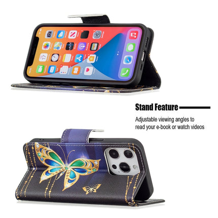 Colored Drawing Pattern Horizontal Flip Leather Case with Holder & Card Slots & Wallet For iPhone 13 mini(Big Butterfly)-garmade.com