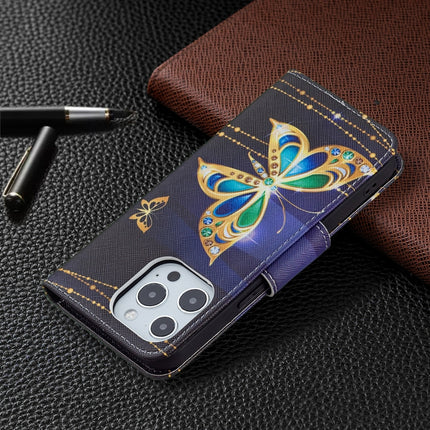 Colored Drawing Pattern Horizontal Flip Leather Case with Holder & Card Slots & Wallet For iPhone 13 mini(Big Butterfly)-garmade.com