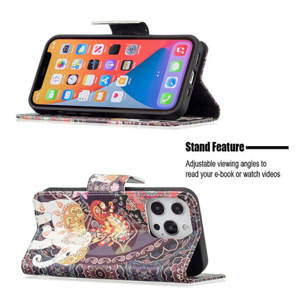 Colored Drawing Pattern Horizontal Flip Leather Case with Holder & Card Slots & Wallet For iPhone 13(Flowers and Elephant)-garmade.com