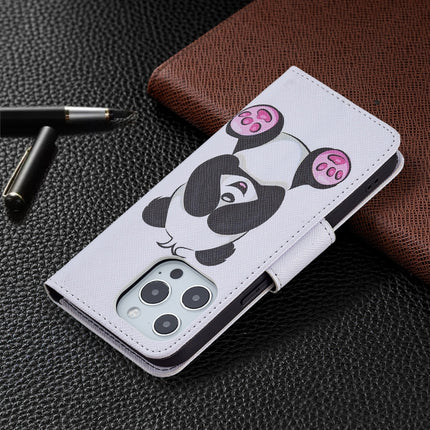Colored Drawing Pattern Horizontal Flip Leather Case with Holder & Card Slots & Wallet For iPhone 13(Panda)-garmade.com