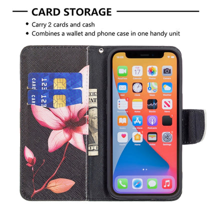 Colored Drawing Pattern Horizontal Flip Leather Case with Holder & Card Slots & Wallet For iPhone 13(Lotus)-garmade.com
