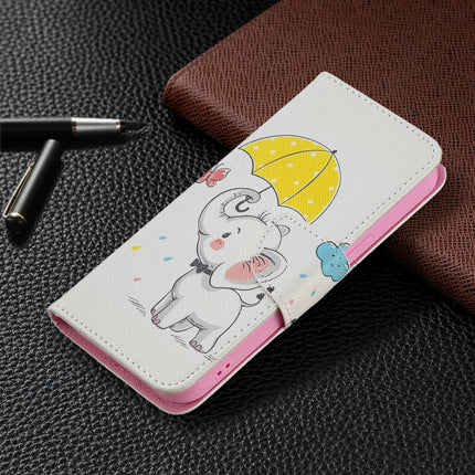 Colored Drawing Pattern Horizontal Flip Leather Case with Holder & Card Slots & Wallet For iPhone 13 Pro(Elephant)-garmade.com