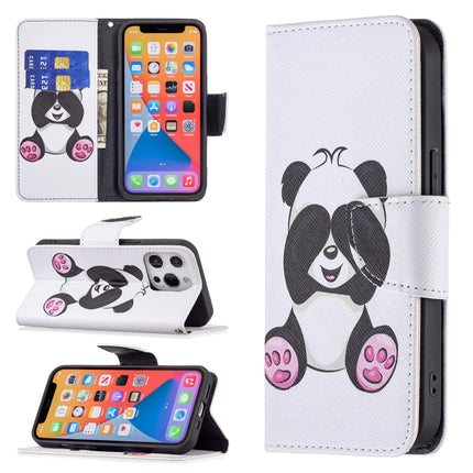 Colored Drawing Pattern Horizontal Flip Leather Case with Holder & Card Slots & Wallet For iPhone 13 Pro(Panda)-garmade.com