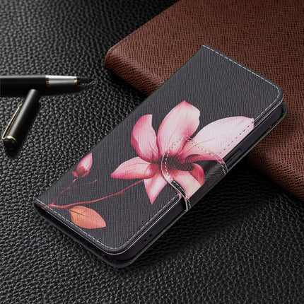 Colored Drawing Pattern Horizontal Flip Leather Case with Holder & Card Slots & Wallet For iPhone 13 Pro(Lotus)-garmade.com