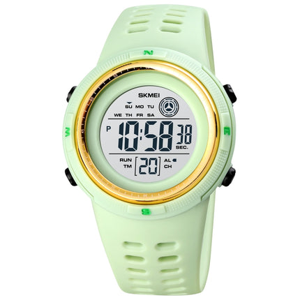 SKMEI 1773 Triplicate Round LED Dual Time Digital Display Colorful Backlight Electronic Watch(Light Green)-garmade.com