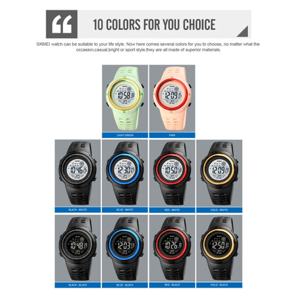 SKMEI 1773 Triplicate Round LED Dual Time Digital Display Colorful Backlight Electronic Watch(Blue Black)-garmade.com