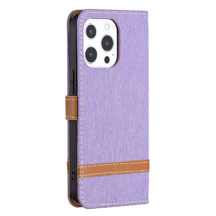 Color Matching Denim Texture Horizontal Flip Leather Case with Holder & Card Slots & Wallet & Lanyard For iPhone 13 mini(Purple)-garmade.com