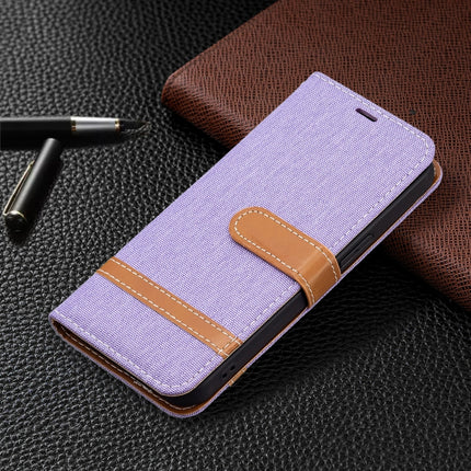 Color Matching Denim Texture Horizontal Flip Leather Case with Holder & Card Slots & Wallet & Lanyard For iPhone 13 mini(Purple)-garmade.com