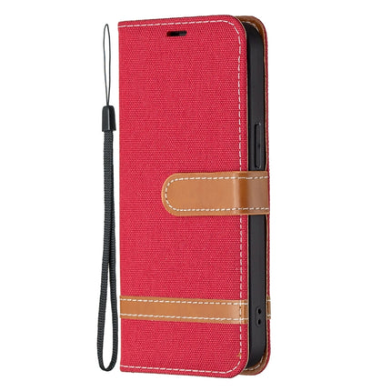 Color Matching Denim Texture Horizontal Flip Leather Case with Holder & Card Slots & Wallet & Lanyard For iPhone 13 mini(Red)-garmade.com