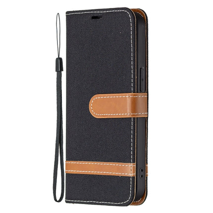 Color Matching Denim Texture Horizontal Flip Leather Case with Holder & Card Slots & Wallet & Lanyard For iPhone 13 mini(Black)-garmade.com