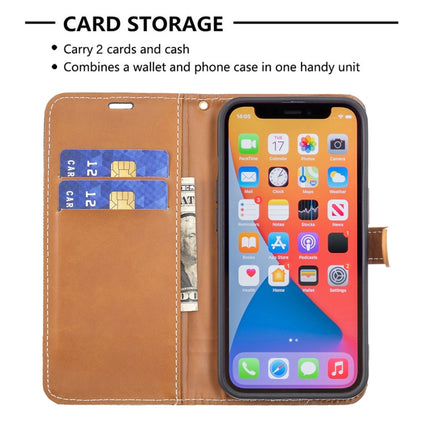 Color Matching Denim Texture Horizontal Flip Leather Case with Holder & Card Slots & Wallet & Lanyard For iPhone 13 mini(Black)-garmade.com