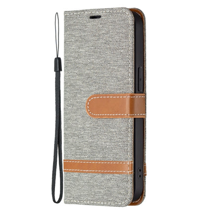 Color Matching Denim Texture Horizontal Flip Leather Case with Holder & Card Slots & Wallet & Lanyard For iPhone 13 mini(Grey)-garmade.com