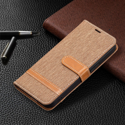 Color Matching Denim Texture Horizontal Flip Leather Case with Holder & Card Slots & Wallet & Lanyard For iPhone 13 mini(Brown)-garmade.com