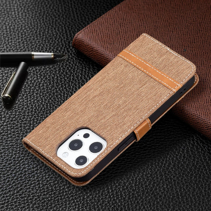 Color Matching Denim Texture Horizontal Flip Leather Case with Holder & Card Slots & Wallet & Lanyard For iPhone 13 mini(Brown)-garmade.com