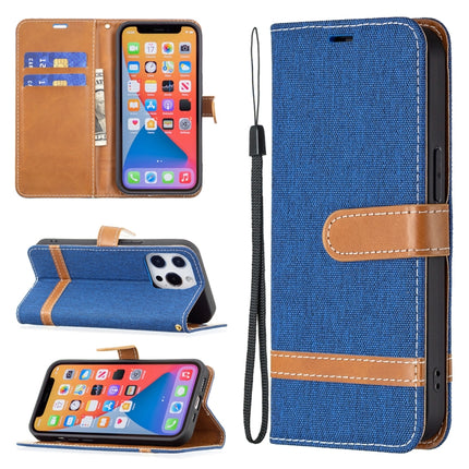 Color Matching Denim Texture Horizontal Flip Leather Case with Holder & Card Slots & Wallet & Lanyard For iPhone 13 mini(Royal Blue)-garmade.com