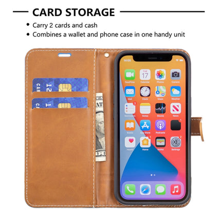 Color Matching Denim Texture Horizontal Flip Leather Case with Holder & Card Slots & Wallet & Lanyard For iPhone 13 mini(Royal Blue)-garmade.com