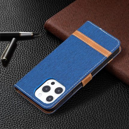 Color Matching Denim Texture Horizontal Flip Leather Case with Holder & Card Slots & Wallet & Lanyard For iPhone 13 mini(Royal Blue)-garmade.com