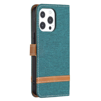 Color Matching Denim Texture Horizontal Flip Leather Case with Holder & Card Slots & Wallet & Lanyard For iPhone 13 mini(Green)-garmade.com