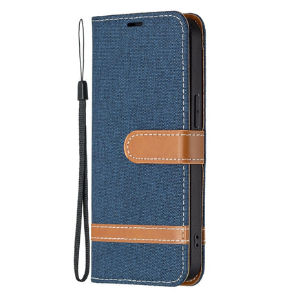 Color Matching Denim Texture Horizontal Flip Leather Case with Holder & Card Slots & Wallet & Lanyard For iPhone 13 mini(Dark Blue)-garmade.com
