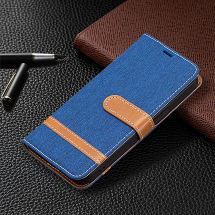 Color Matching Denim Texture Horizontal Flip Leather Case with Holder & Card Slots & Wallet & Lanyard For iPhone 13(Royal Blue)-garmade.com