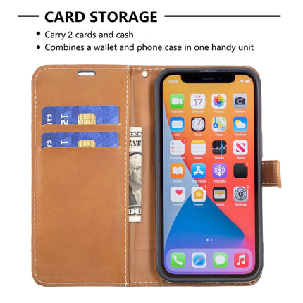 Color Matching Denim Texture Horizontal Flip Leather Case with Holder & Card Slots & Wallet & Lanyard For iPhone 13(Dark Blue)-garmade.com