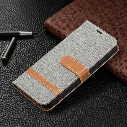 Color Matching Denim Texture Horizontal Flip Leather Case with Holder & Card Slots & Wallet & Lanyard For iPhone 13 Pro(Grey)-garmade.com