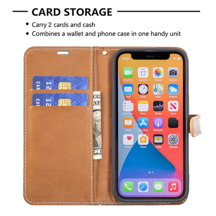 Color Matching Denim Texture Horizontal Flip Leather Case with Holder & Card Slots & Wallet & Lanyard For iPhone 13 Pro(Green)-garmade.com