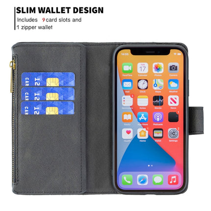 Flying Butterfly Embossing Pattern Zipper Horizontal Flip Leather Case with Holder & Card Slots & Wallet For iPhone 13 Pro Max(Black)-garmade.com