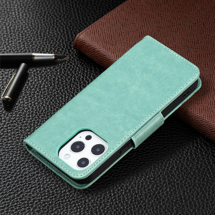 Embossing Two Butterflies Pattern Horizontal Flip PU Leather Case with Holder & Card Slot & Wallet & Lanyard For iPhone 13 mini(Green)-garmade.com