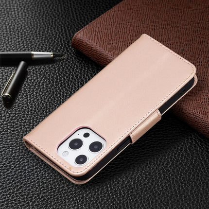 Embossing Two Butterflies Pattern Horizontal Flip PU Leather Case with Holder & Card Slot & Wallet & Lanyard For iPhone 13(Rose Gold)-garmade.com