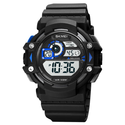SKMEI 1778 Multifunction Dual Time Digital Display LED Luminous Men Sports Electronic Watch(Blue)-garmade.com